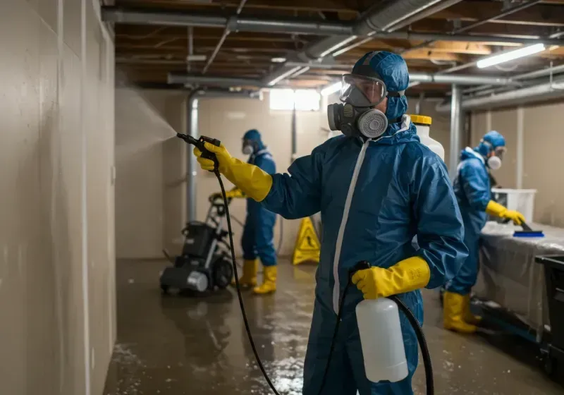 Basement Sanitization and Antimicrobial Treatment process in West Liberty, WV