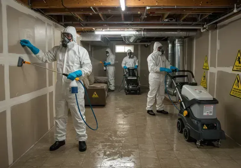 Basement Moisture Removal and Structural Drying process in West Liberty, WV